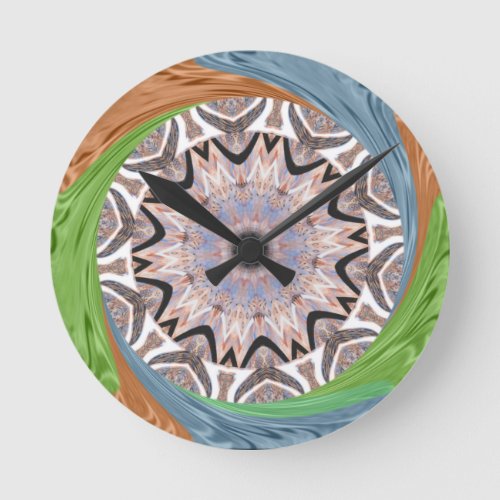 Africa Asia traditional edgy pattern Round Clock
