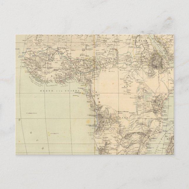Africa Atlas Map showing colonies Postcard (Front)