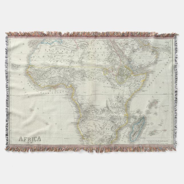 Africa Atlas Map Throw Blanket (Front)