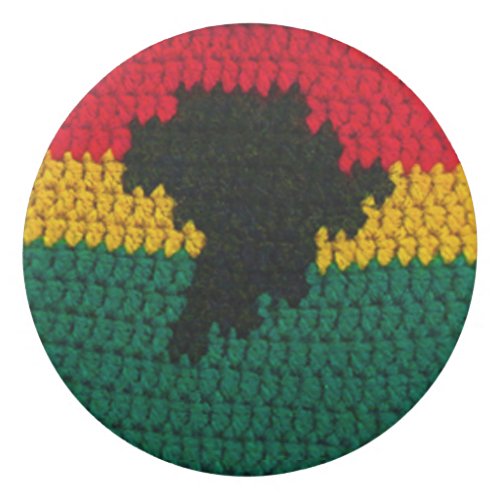 Africa Black Red Gold Green Texture Crochet Print Eraser