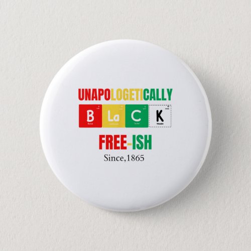Africa Black Unapologetically Free_ish Since 1865  Button