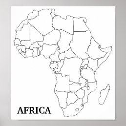 Africa Blank Map Poster