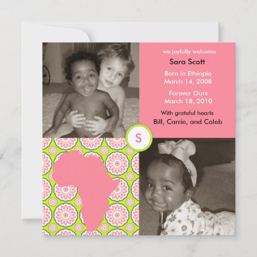 Africa Block: Pink Flora Custom Invite