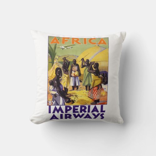 Africa by Imperial Airways Throw Pillow