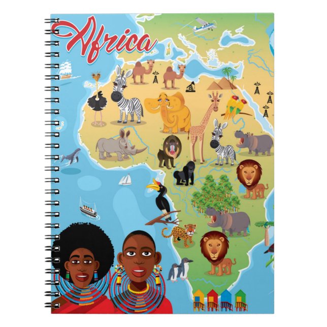 Africa Cartoon Map Notebook (Front)