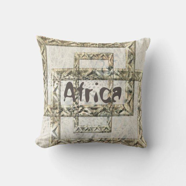 Africa Cheetah Background with Thee Art Frames Throw Pillow (Front)