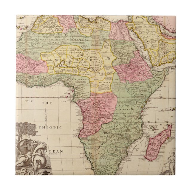 Africa circa 1725 ceramic tile (Front)