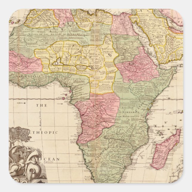 Africa circa 1725 square sticker (Front)