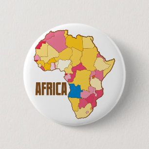 AFRICA color map nation Pinback Button