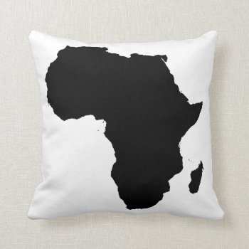 Africa Continent Black & White Overstuffed Pillow by Botuqueandco at Zazzle