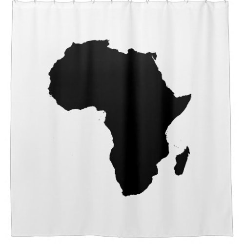 Africa Continent Black  White Shower Curtain