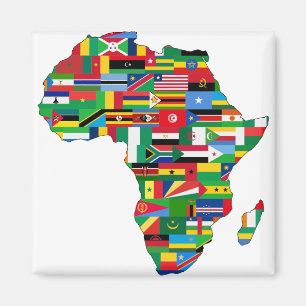 Africa Continent Countries Flags Map Nations Magnet
