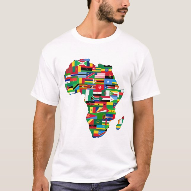 Africa Continent Countries Flags Map Nations T-Shirt (Front)