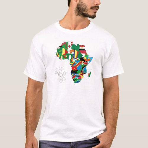 Africa Continent Flag Map T_Shirt