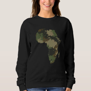 Africa Continent Map Camo Pattern African Defense Sweatshirt