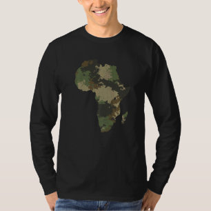Africa Continent Map Camo Pattern African Safari C T-Shirt