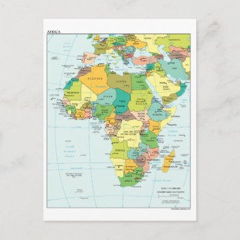 Africa Continent Map Postcard by Bloemmie29 at Zazzle