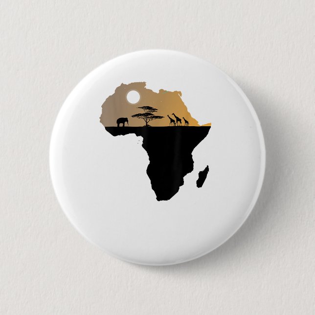 Africa Continent Safari  Button (Front)