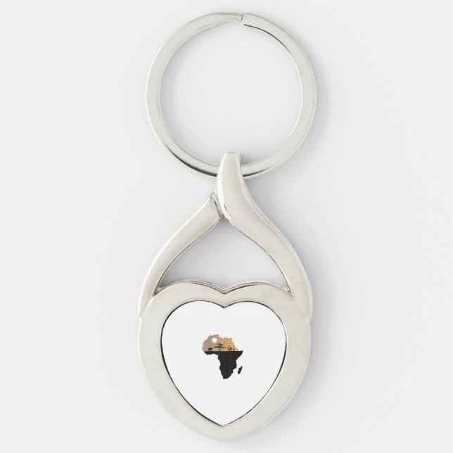 Africa Continent Safari  Keychain (Front)