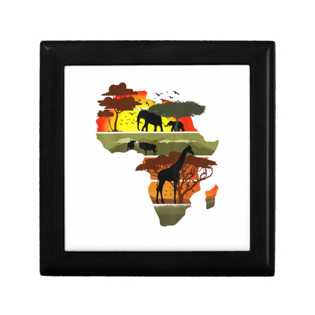 Africa Continent Sunset Safari Nature Wild Life  Gift Box (Front)