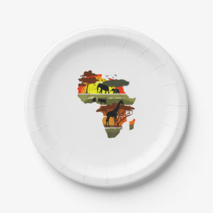 Africa Continent Sunset Safari Nature Wild Life Paper Plates