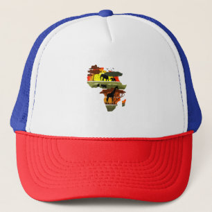 Africa Continent Sunset Safari Nature Wild Life Trucker Hat