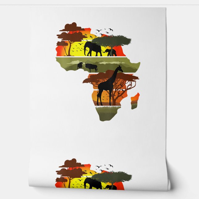 Africa Continent Sunset Safari Nature Wild Life  Wallpaper (Unrolling)