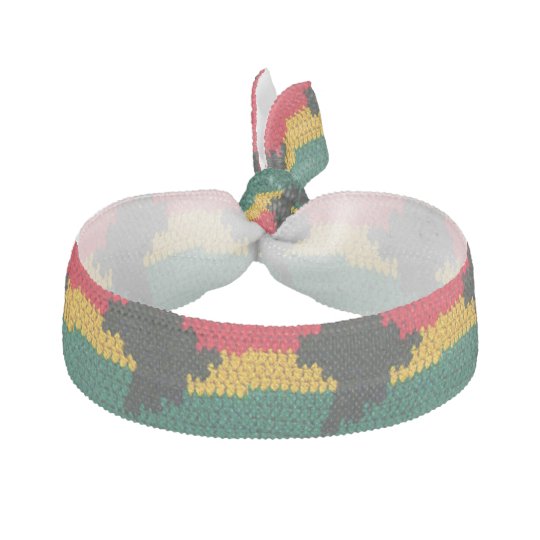Africa Crochet Print Versatile Stretch Bracelet Or Ribbon Hair Tie