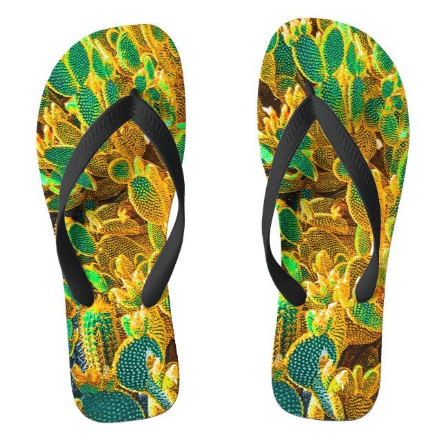Africa Desert Cactus Plants Prickly Pear Flip Flops (Footbed)