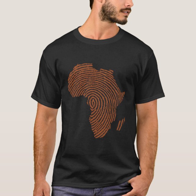 Africa Dna Thumbprint Flag Africa Pride Design For T-Shirt (Front)