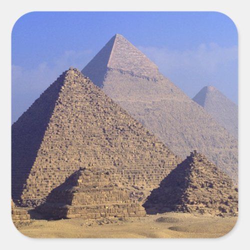 Africa Egypt Cairo Giza Great pyramids Square Sticker