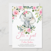 Africa Elephant Baby Shower Invitation Blush Boho