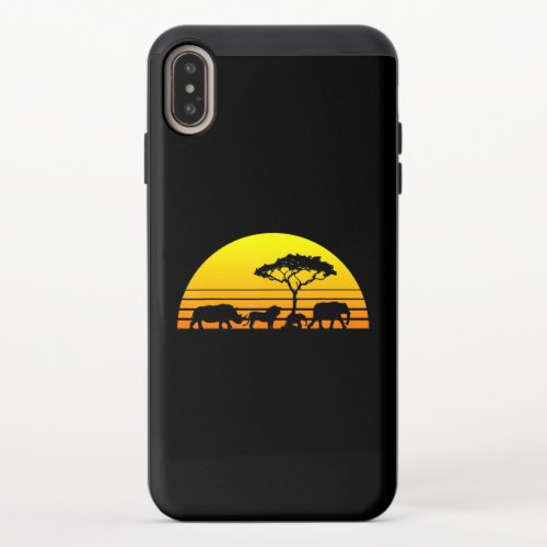 Africa Elephant Lion Rhino Kenya Namibia Tanzania iPhone XS Max Slider Case