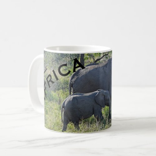 Africa Elephants Mother Elephant and Baby Coffee Mug