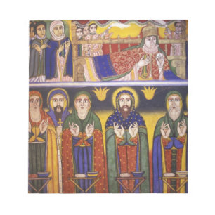 Africa, Ethiopia. Artwork depicting apostles and Notepad