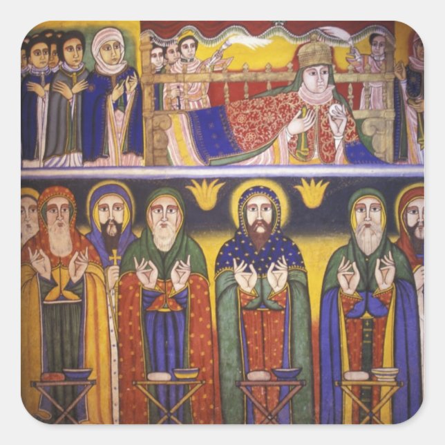 Africa, Ethiopia. Artwork depicting apostles and Square Sticker (Front)