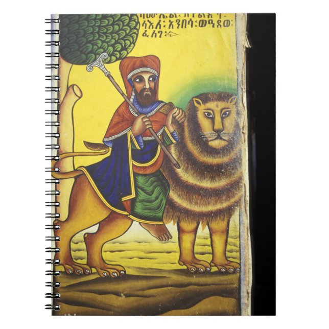 Africa, Ethiopia. Artwork depicting Lion of Notebook (Front)