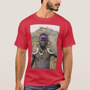 Africa Ethiopia Debub Omo Zone Mursi tribesman 3 T-Shirt