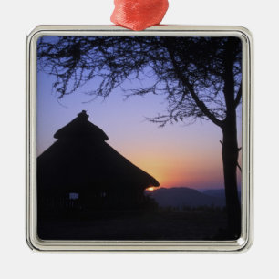 Africa, Ethiopia, Omo river region, Sunset over Metal Ornament