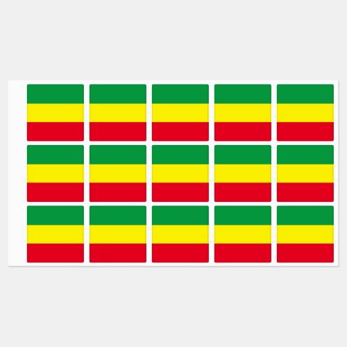 Africa Ethiopia Rasta Flag  Labels