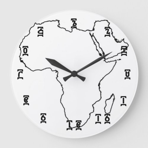 Africa Ethiopian Time _ Round Large Wall Clock