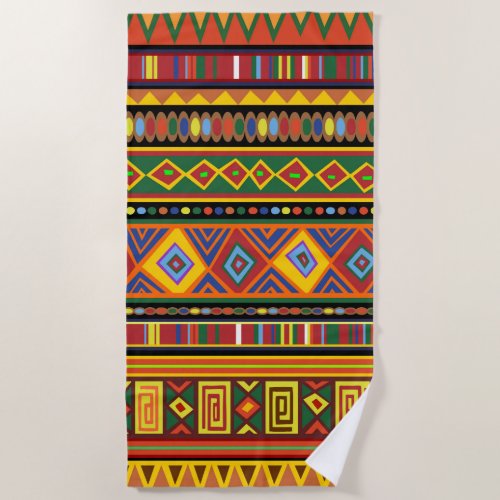 Africa Ethnic Art Pattern  Beach Towel
