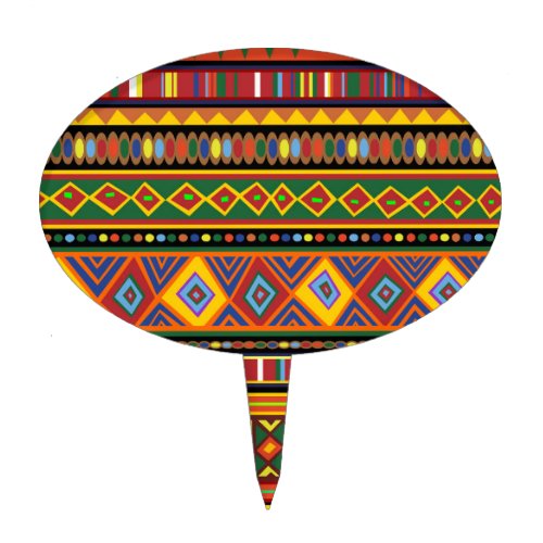 Africa Ethnic Art Pattern  Cake Topper