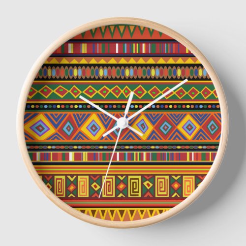 Africa Ethnic Art Pattern  Clock