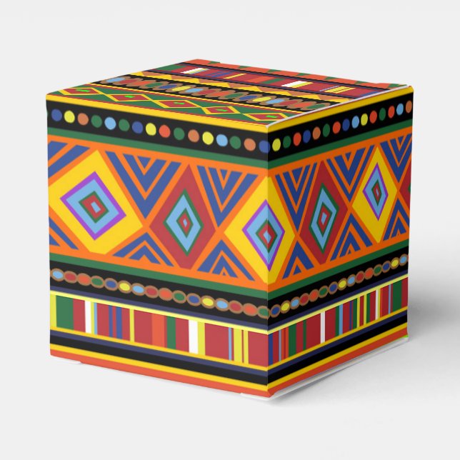Africa Ethnic Art Pattern  Favor Boxes (Back Side)