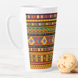 Africa Ethnic Art Pattern  Latte Mug