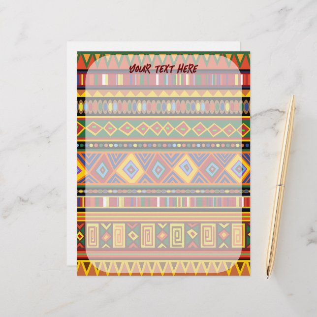 Africa Ethnic Art Pattern  Letterhead (Front/Back In Situ)