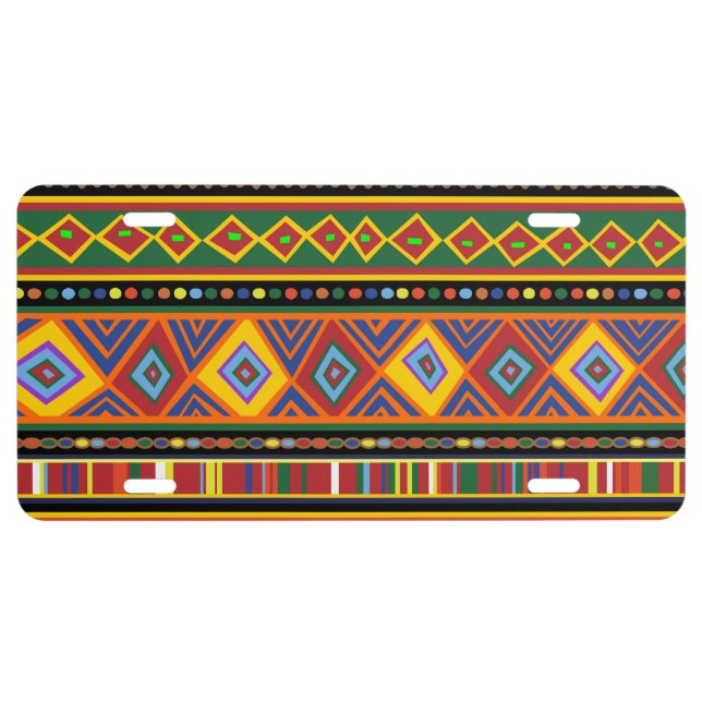 Africa Ethnic Art Pattern  License Plate (Front)