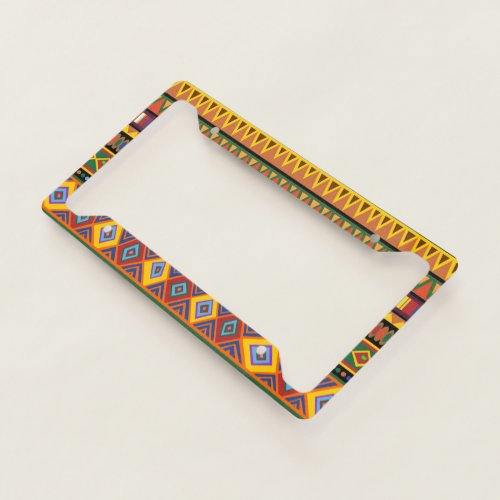 Africa Ethnic Art Pattern  License Plate Frame
