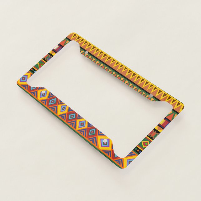 Africa Ethnic Art Pattern  License Plate Frame (3/4)